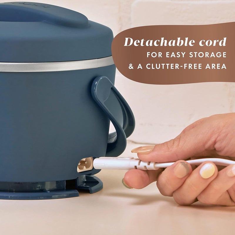 Crock-Pot 20-Ounce Electric Lunch Box, Portable Food Warmer, Faded Blue, Perfect for Travel, Car, On-the-Go, Keeps Food Warm, Spill-Free, Dishwasher-Safe, Ideal Gift for Men and Women - Image 3